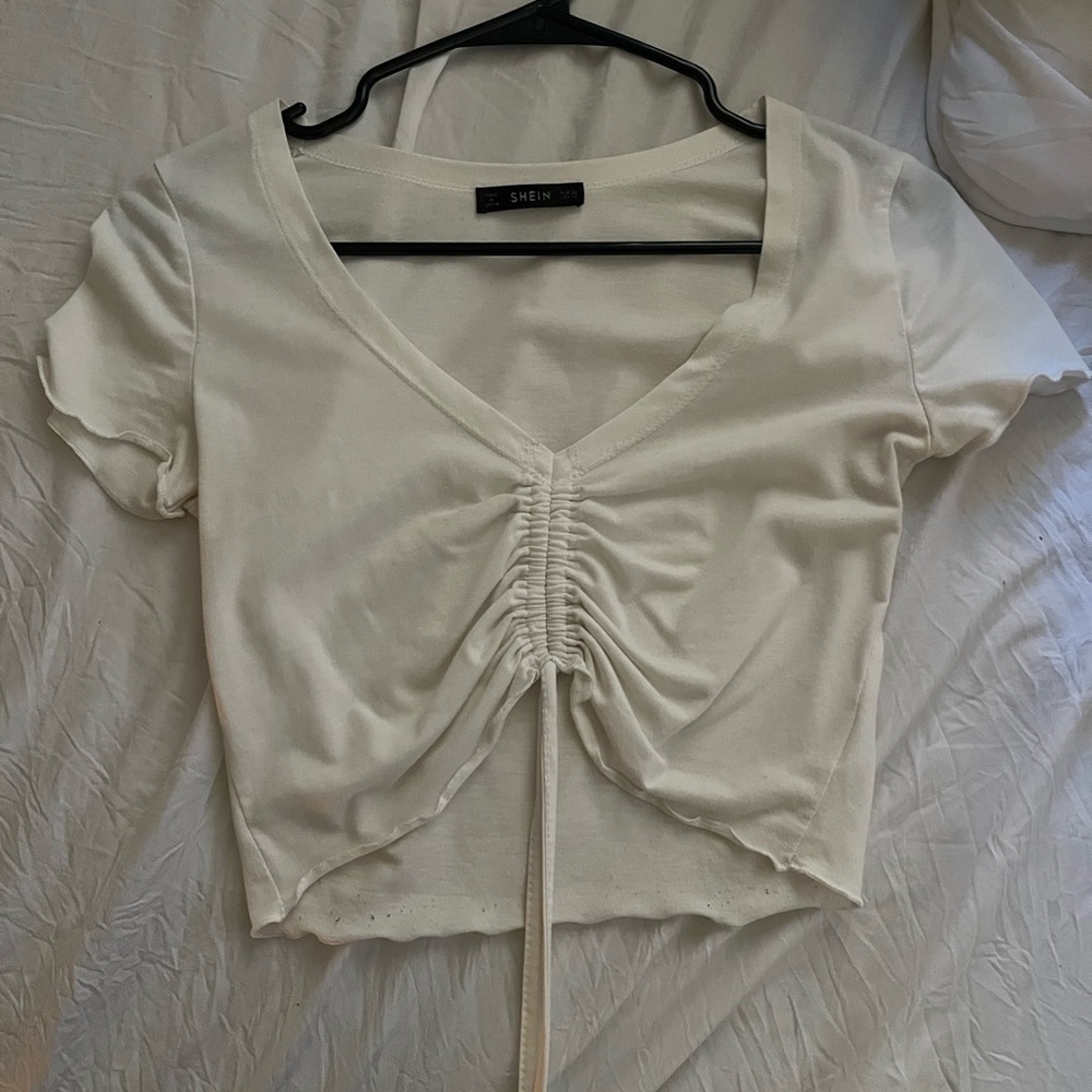 white crop top